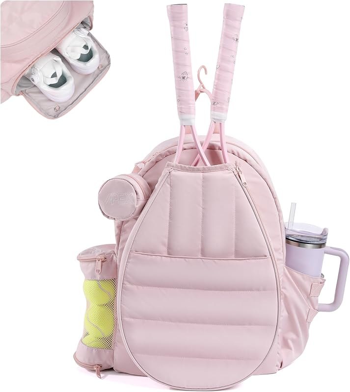Tennis Bag for Women, Tennis Backpack Holds 2 Rackets — Pink Pickleball Shoes for pink pickleball shoes