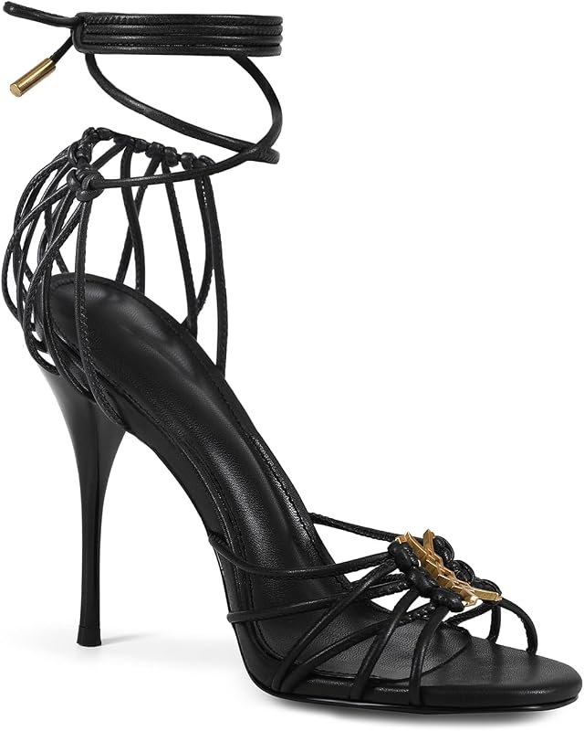 Women’s Strappy Lace Up High Heels Sandals Open Toe Stiletto Heel Ankle Wrap Tie Up Sexy Dress Heels Gladiator Party