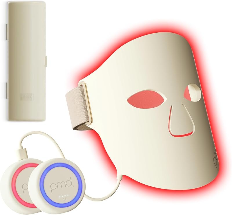 PMD Beauty LED Mask with Case, Clinical Grade Red, Near Infrared & Blue Light Therapy, 201 LEDs, FDA-Cleared