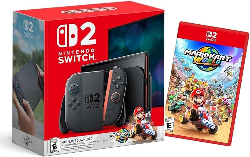 Nintendo Switch 2 + Mario Kart World Bundle with Bonus HDMI Cable & Screen Cleaning Cloth — nintendo switch zelda 40th