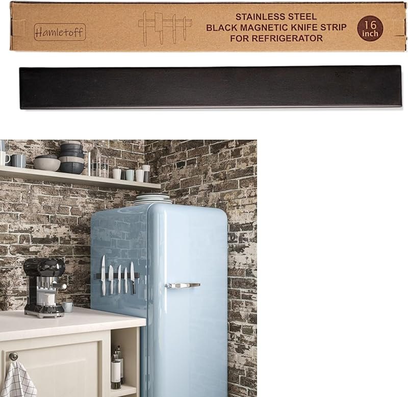 Black Magnetic Knife Holder for Fridge — the pick for 16 inch magnetic knife strip