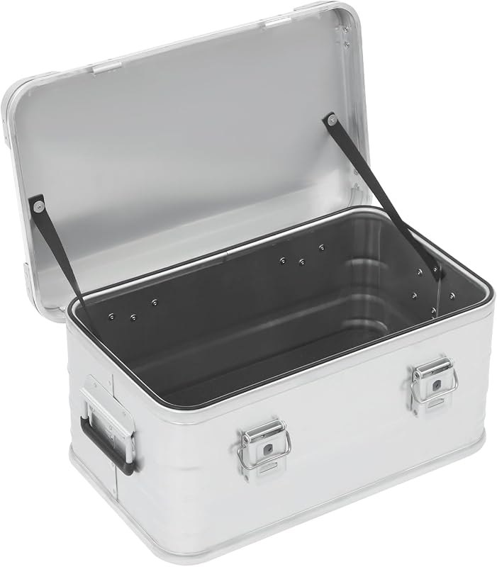 Aluminum Overland Storage Box, Heavy Duty Metal Cargo Case with Lid, Stackable Aluminum Alloy Trunk Organizer with