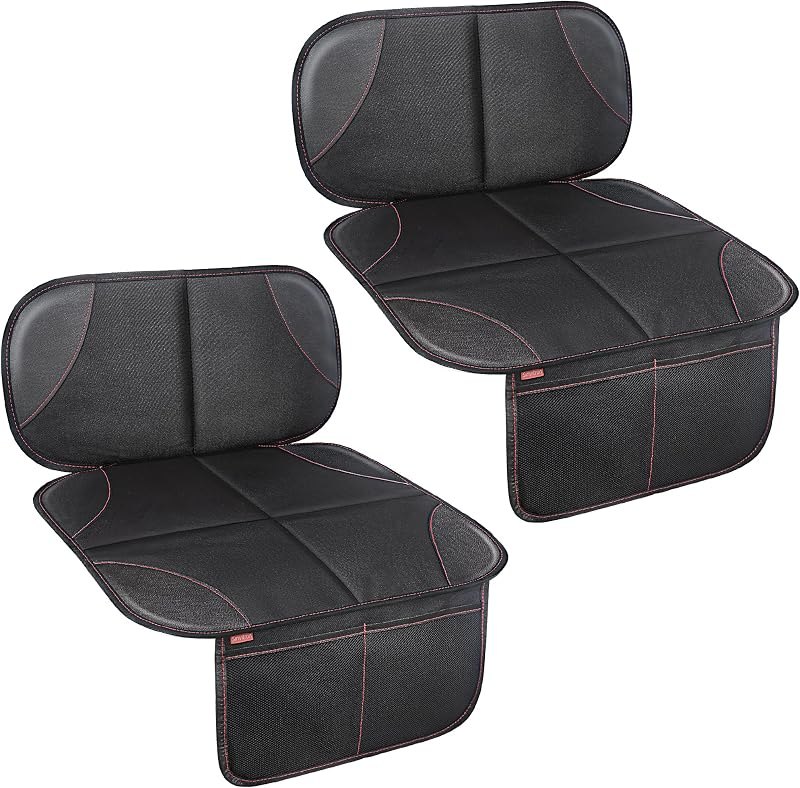 Sinvitron Car Seat Protector for Kids, Anti-Slip Thick Padding, Seat Mark Protection, 2 Storage Pockets for Toys &
