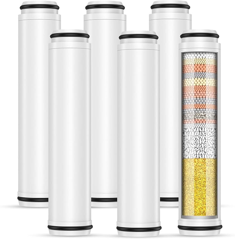 FEELSO Shower Filter for Handheld Shower Head, 6 Pack 15 Stage Replacement Filters for Hard Water Remove Chlorine and