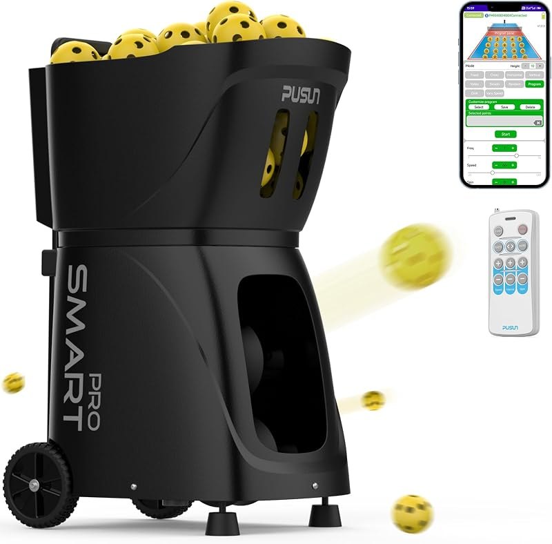 PP-SAMRT PRO-【Smart Pickleball Machine】 80+ Ball Capacity — pickleball ball machine for pickleball ball machine