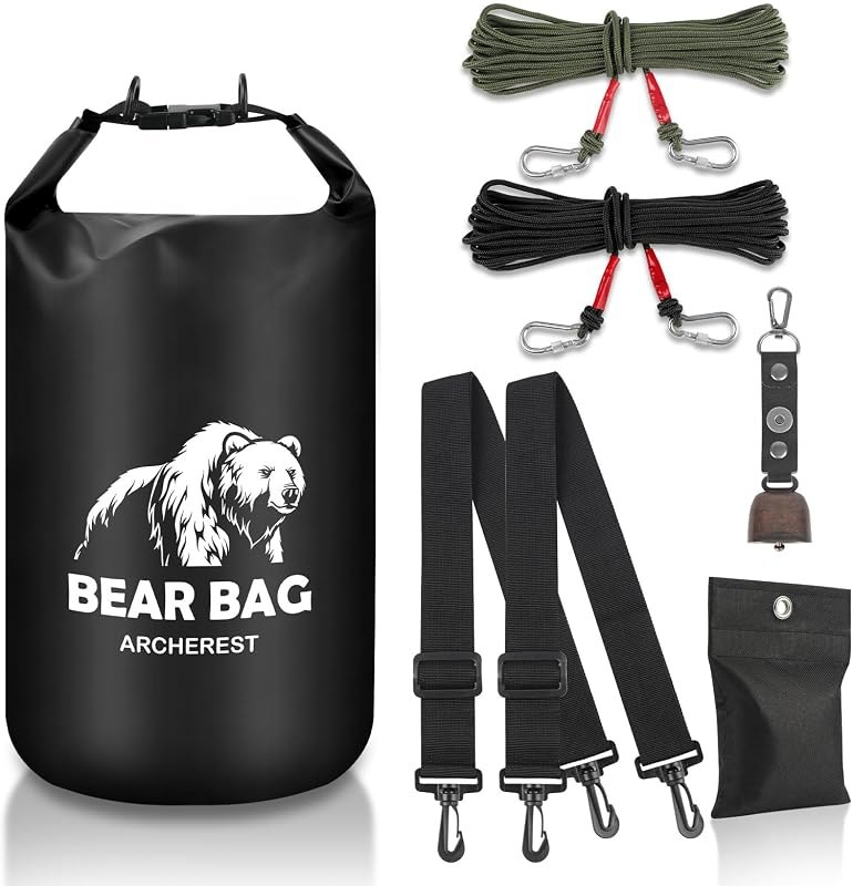 10L/15L Waterproof Bear Bag Hanging Kit, Pulley System with Nylon Ropes — bear canister for bear canister