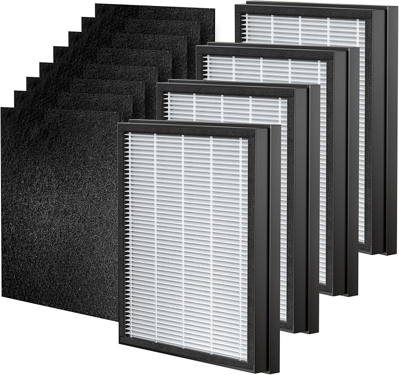 HEAPETS P358 Replacement Filters for P358 Pet Air Purifier, 8 Pre-Filters and 4 HEPA Composite Filters, Genuine