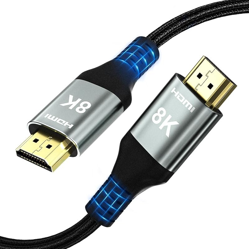 GeoHN.G 8K HDMI 2.1 Cable 48Gbps 3.3FT/1M, Ultra High Speed HDMI Cord Aluminum, 4K@240Hz 120Hz 10K 8K@60Hz, HDCP