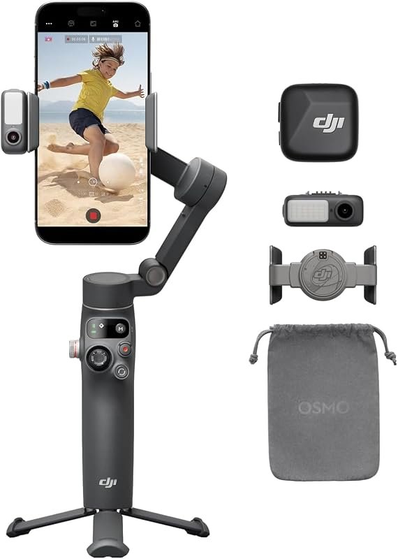 DJI Osmo Mobile 7P + Mic Mini TX (Infinity Black), Gimbal Stabilizer — gimbal extension rod for gimbal extension rod