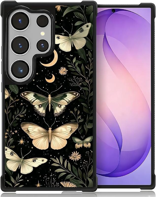 CARLOCA Case for Samsung Galaxy S26 Ultra,Gothic Dark Butterfly Design Shockproof with 4-Sided Airbag, Anti-Scratch &