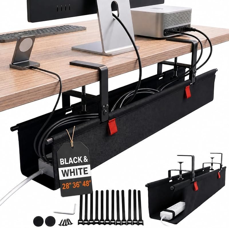 Under Desk Cable Management Tray 36" — cable tray for standing desk accessories