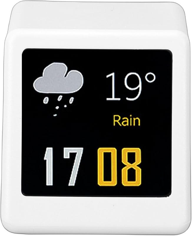Weather Station, Multifunctional Digital Clock and Outdoor Temperature Humidity Monitor with GIF Animation Support