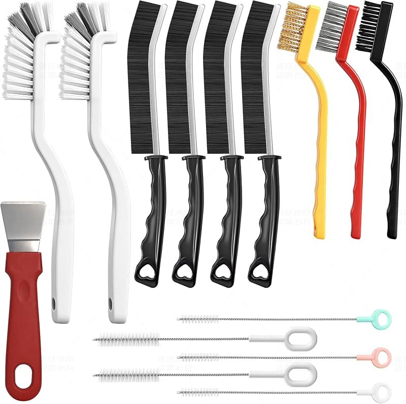 15Pcs Hard Bristle Crevice Cleaning Set,Grout Cleaner Brush,Deep Cleaning of Kitchens and Bathrooms' inaccessible