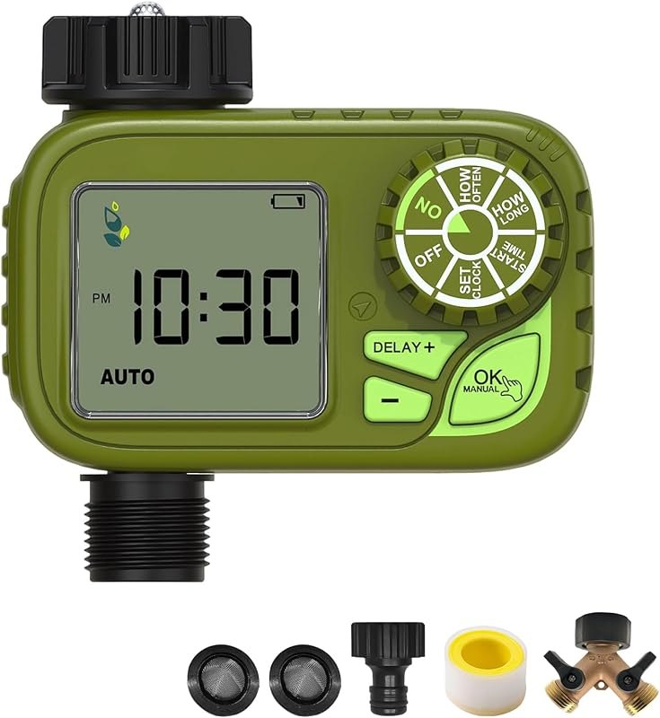 Sprinkler Timer for Garden with Y-Splitter Drip Irrigation — drip irrigation timer for drip irrigation timer