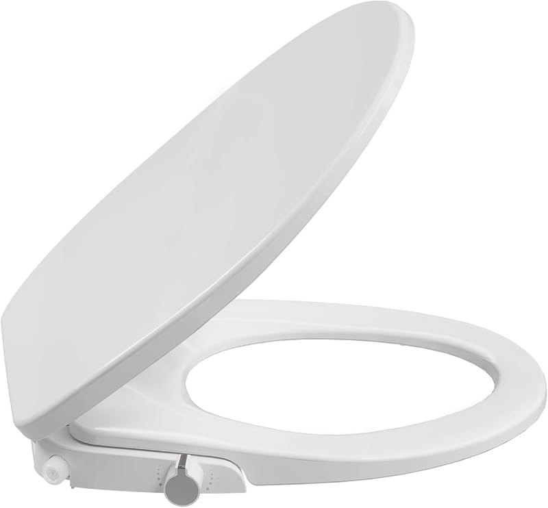Bidet Seat for Toilet Round Non Electric, Single Nozzle Cold Water Bidet Toilet Seat with Adjustable Water Pressure