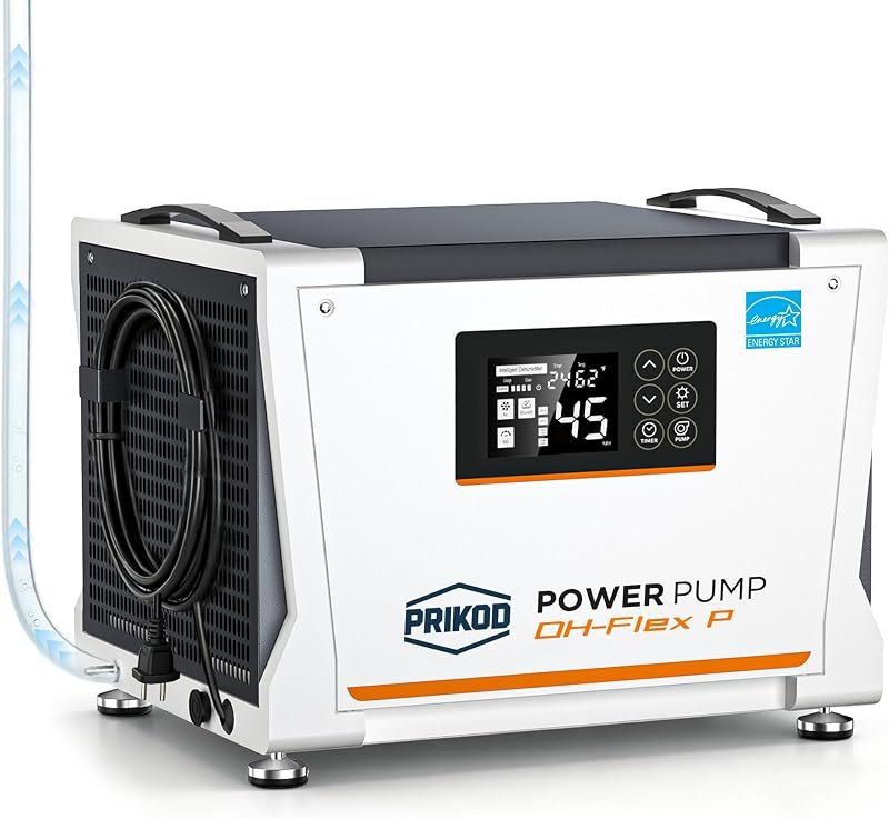 70 Pint Crawl Space Commercial Dehumidifier with Pump and Drain Hose — compact dehumidifier for compact dehumidifier