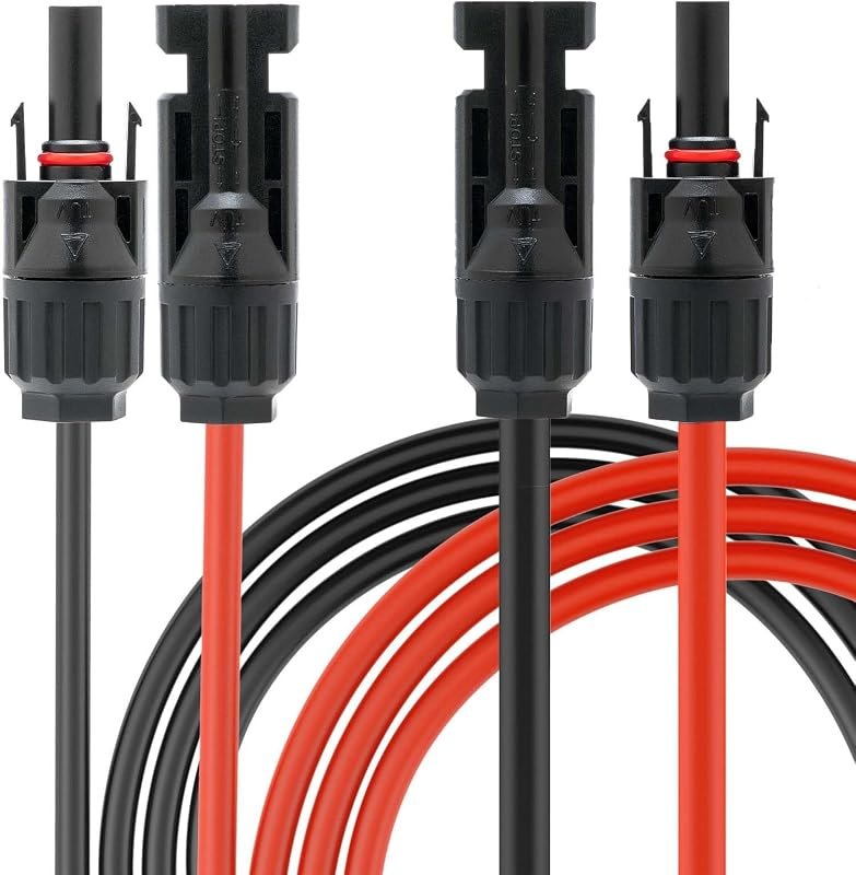 MC4 Cable, 10AWG Solar Extension Cable Wire 10 Feet with Female and Male Connector, 10 Gauge (6mm²) Solar Panel