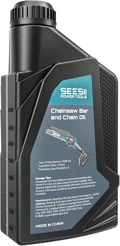 SEESII Bar and Chain Oil for Mini Chainsaw, Reduces Wear, 1 Quart (33.8oz) — chainsaw bar oil for chainsaw bar oil