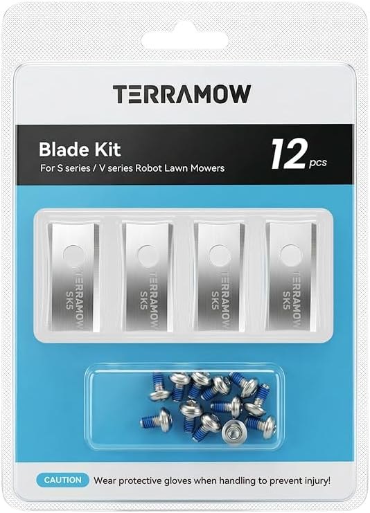 TerraMow Official Accessories: Replacement Blades with 3×4 Lawn Mower Blades and 12 Screws, Compatible with Robot Lawn