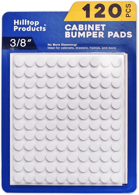 120 Pack Small 3/8" Felt Cabinet Bumpers, Door Felt Pads for Cabinet Doors & Drawers, Furniture Surface Protectors