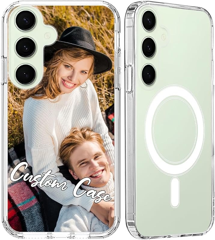 Custom Case for Samsung Galaxy S25 Plus - Personalized Clear Phone Case with Photo, Text, Name, Compatible with