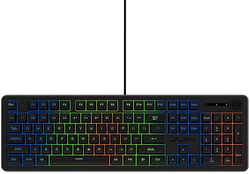 JLab Nightfall Gaming Keyboard, Wired, RGB, 104 Keys, Black — computing mechanical keyboard for computing mechanical