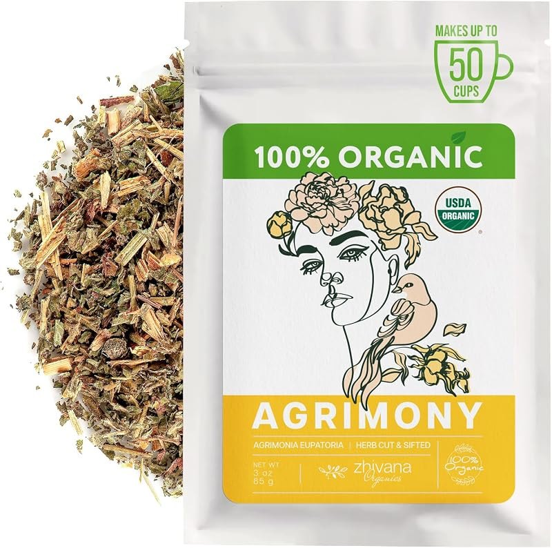 Organic Agrimony Herb 3oz - Agrimoney Tea Loose Leaf — Herbal Heart Health Tea for herbal heart health tea