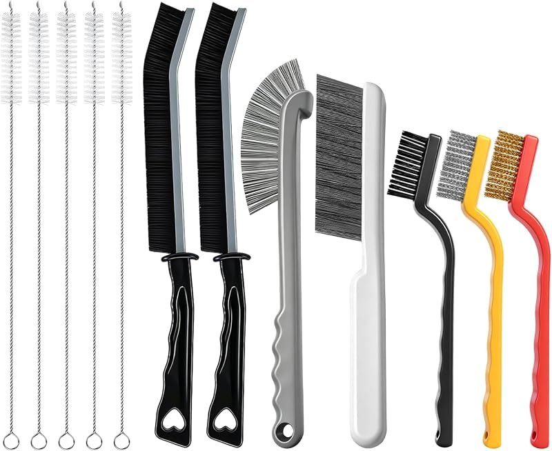12 Pcs Crevice Cleaning Brush, Straw Brush for Bathroom, Kitchen and Window — grout cleaner brush for grout cleaner