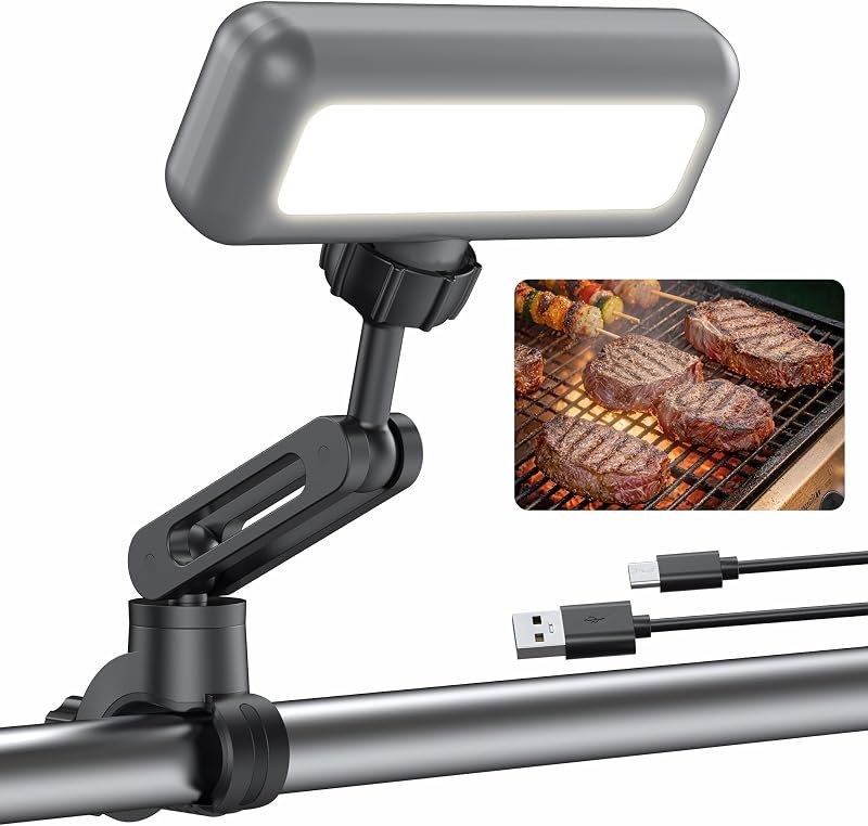 Grill Light Rechargeable, 360° Rotatable LED BBQ Light for Weber & Blackstone Griddle, Waterproof Outdoor Grill