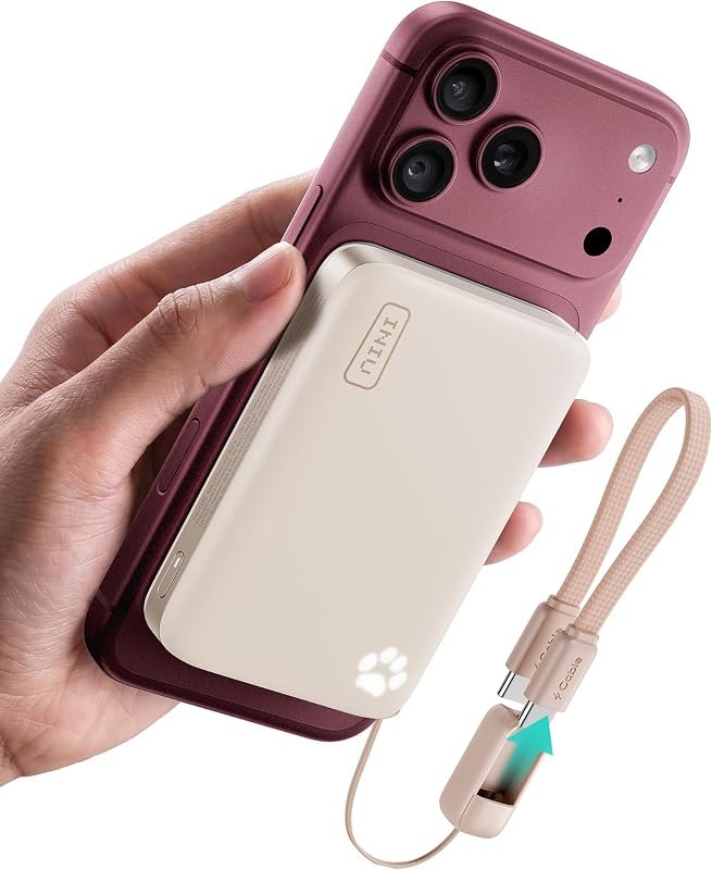 INIU for MagSafe Qi2.2 25W Portable Charger, Compact 10000mAh Power Bank — Battery Backup Power Bank for battery