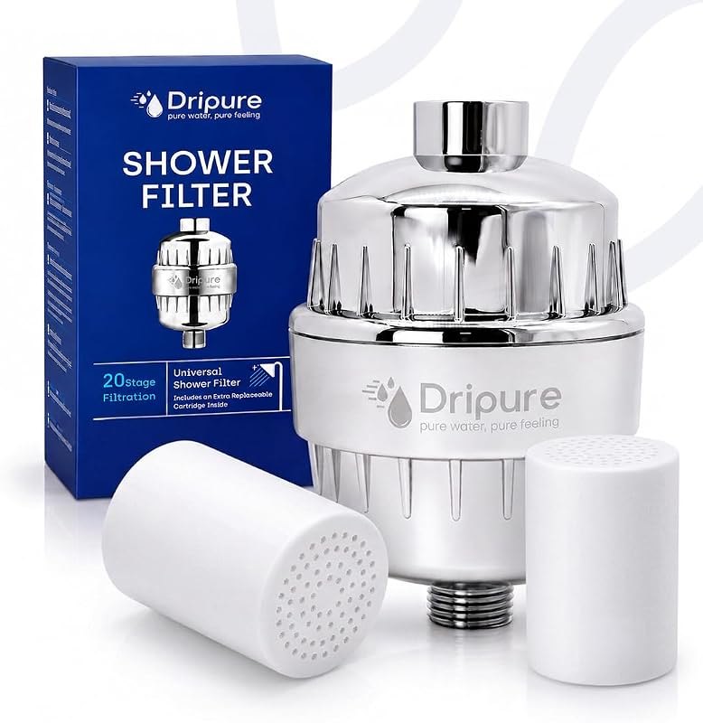 20-Stages Universal Shower Filter with 2 Replaceable Cartridge — best inline shower filter for inline shower filter