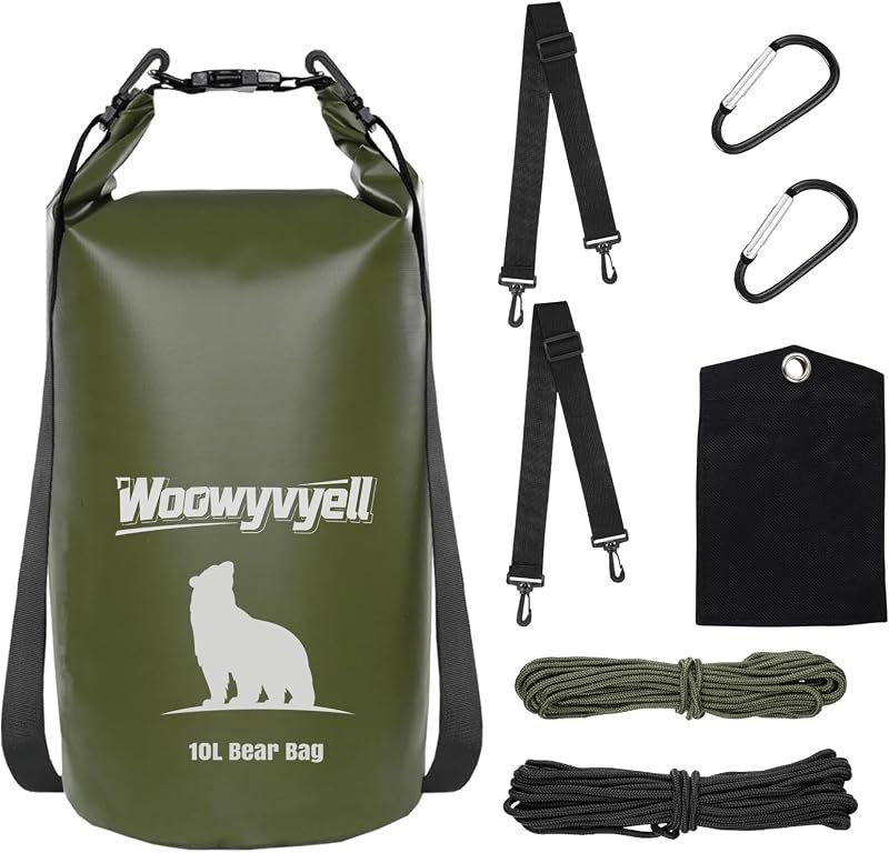 10L Waterproof Bear Food Bag Hanging Kit, Camping Ultralight Food Storage for Backpacking Camping, Bear Canister