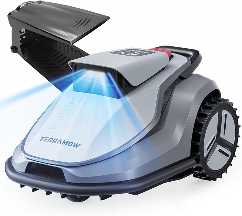 TerraMow V1000 Robotic Lawn Mower, Max 0.3 Acre, No Wire/RTK, Auto Mapping — robotic mower for uneven ground for