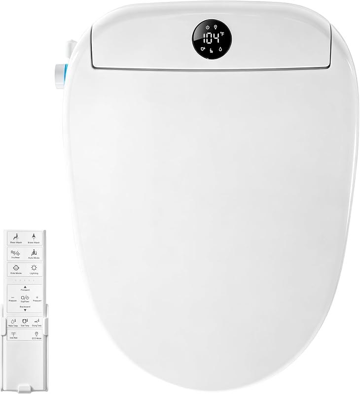 Bidet Toilet Seat Elongated, Electric Bidet Seat for Bathroom 225 — best heated bidet seat for heated bidet seat