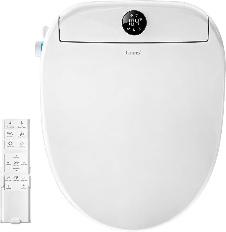 Bidet Toilet Seat Round, Electric Bidet Seat for Bathroom 225D — bidet seat with night light for bidet seat night light