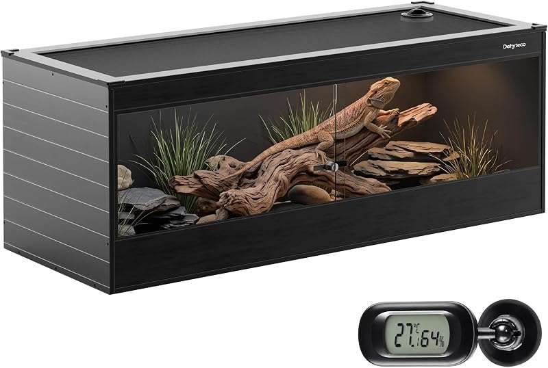 68 Gallon Reptile Enclosure, 48"x18"x18" Reptile Tank, Bearded Dragon Tank — reticulated python enclosure for