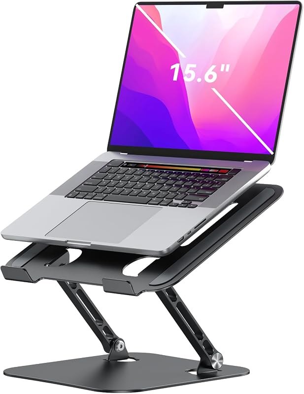 K&ZZ Adjustable Laptop Stand Riser Foldable Aluminum Laptop Stand for Desk