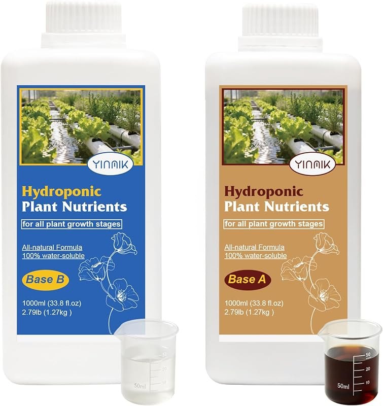 YINMIK Hydroponic Nutrients Base A&B,Plant Food Liquids Fertilizer — hydroponics hydroponic timer for hydroponics
