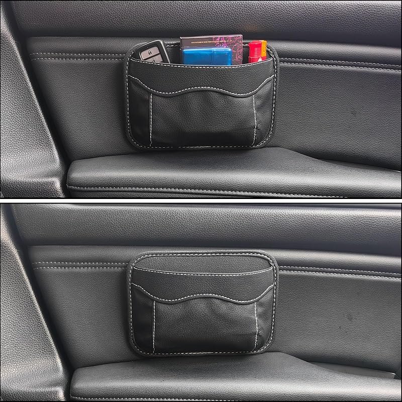 Small Car Seat Side Pocket Organizer, Reusable Adhesive Car Storage Bag — car seat gap filler for car seat gap filler