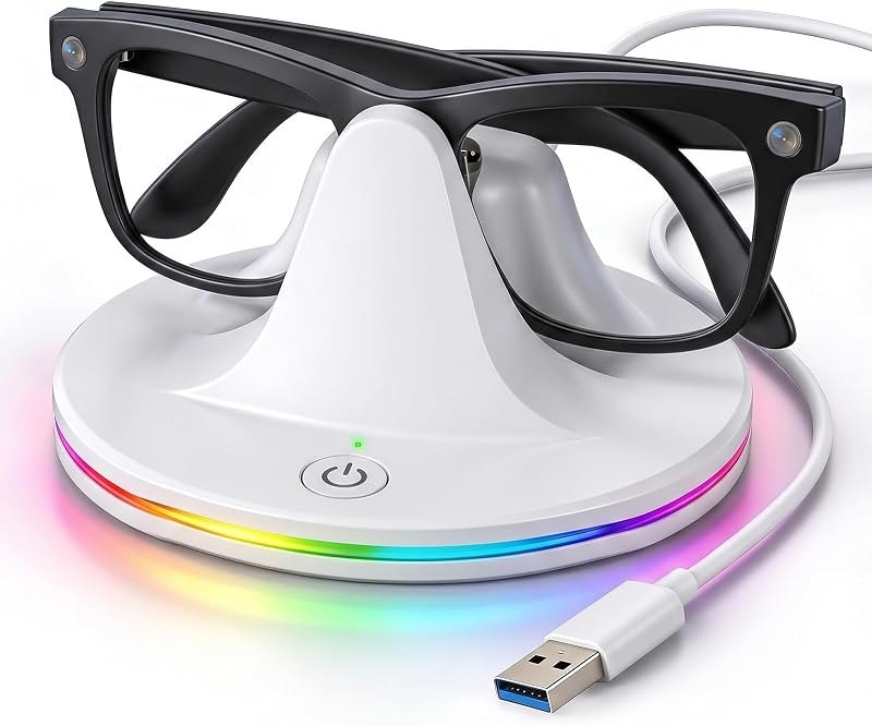 Charging Dock Compatible with Ray-Ban Meta Smart Glasses, White — Ray-Ban Meta Smart Glasses for ray ban meta smart