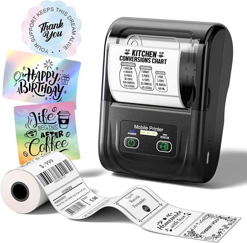 Phomemo M128 Label Maker 2 Inch High Speed Bluetooth Thermal Label Printer — desktop thermal barcode printer for