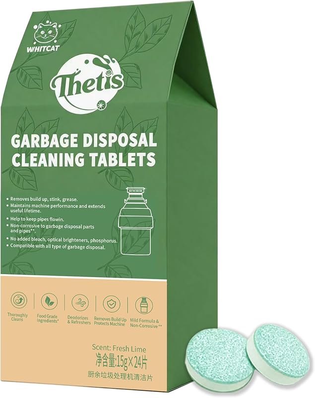 Whitecat Garbage Disposal Cleaner Tablets, 24 Pack (1 Year Supply)