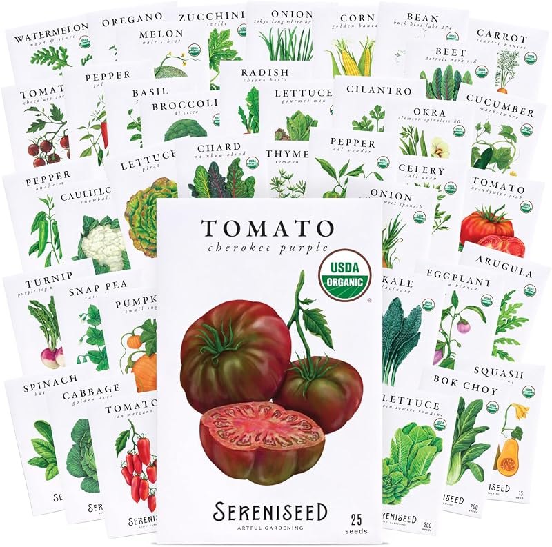 Sereniseed Certified Organic Vegetable Seeds 40-Pack, Garden Kit — Pumpkin Seed Starter Kit for pumpkin seed starter kit