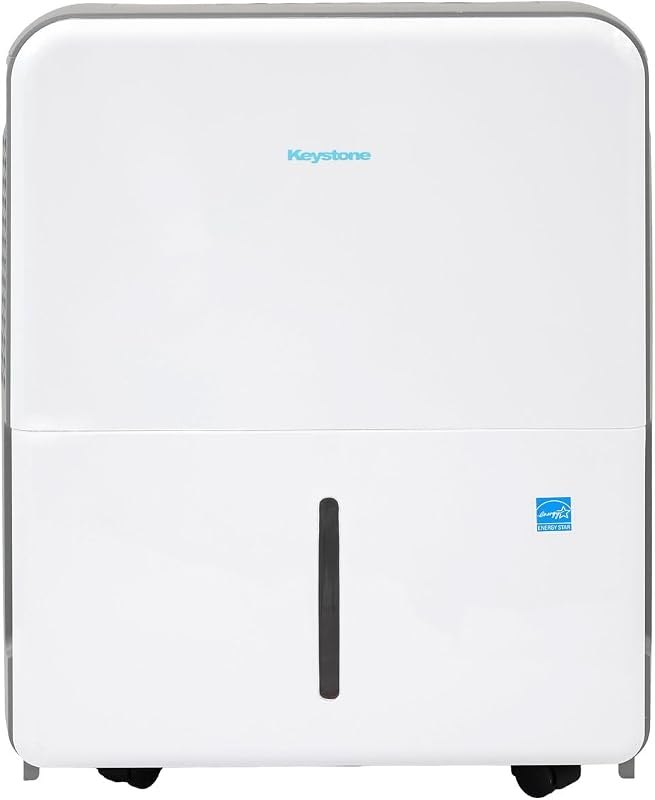 Keystone 50 Pint Dehumidifier with Pump for Rooms up to 4500 Sq Ft.