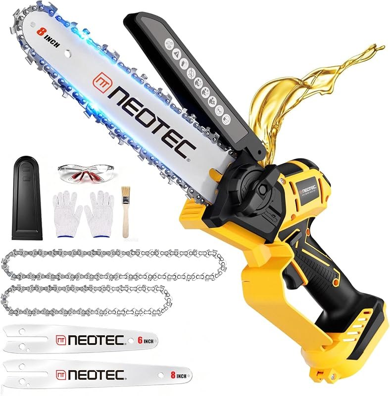 6&8 Inch Cordless Mini Chainsaw Compatible with Dewalt 20V Battery — 20v cordless chainsaw for 20v cordless chainsaw