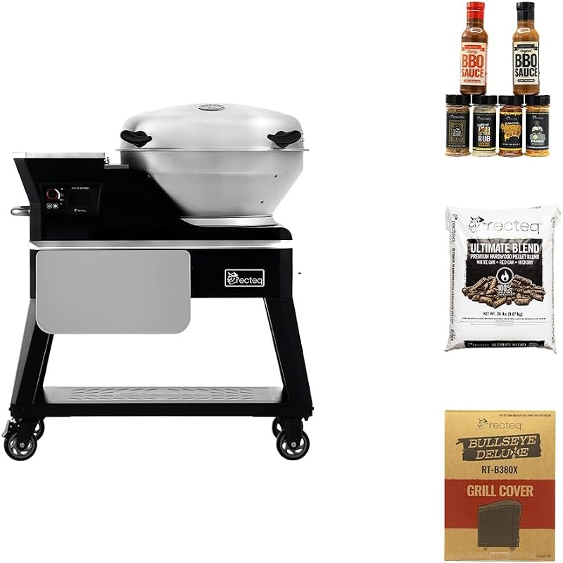 recteq Pellet Grill RT-380BD Bullseye Deluxe, WiFi Enabled Electric Pellet Smoker Grill, BBQ Outdoor, Smoke, Sear, and