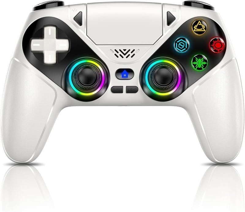 Nonbliep LED Wireless Controller for PS5, Compatible with PS5/PC, Dual Vibration, Macro/Turbo Function, 6-Axis Motion