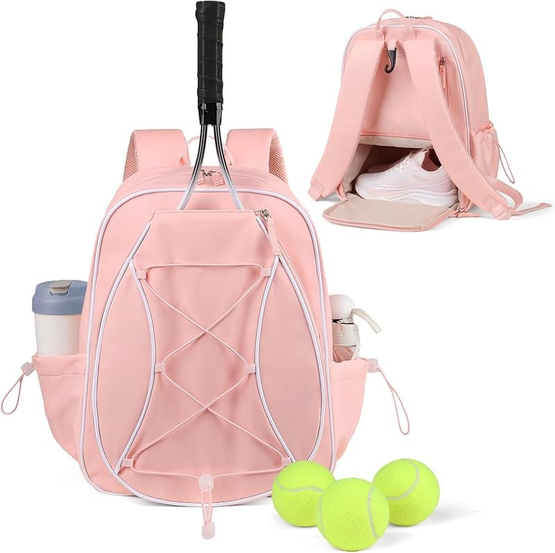 Marvolia Tennis Bags for Women Men Tennis Backpack Holds 2 Rackets — Pink Pickleball Shoes for pink pickleball shoes