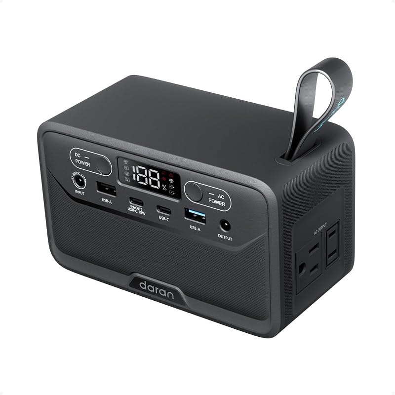 Portable Power Station 89.6Wh, Portable Charger Power Bank with AC Outlet 100W/110V, USB-C PD Fast Charging Solar