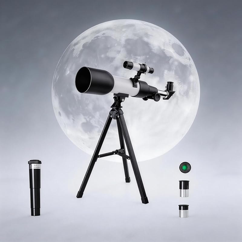 Telescope for Adults, 70mm Aperture 400mm Refractor Telescope for Astronomy Beginners with AZ Mount Tripod & Phone
